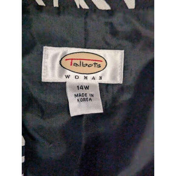 Talbots Woman 14W Silk Wool Blend Zebra Animal Print Jacket Blazer Vintage - Picture 3 of 6